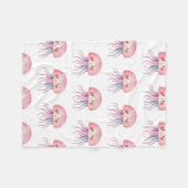 Zachte Roze Kwallen Fleece Deken (Voorkant (Horizontaal))