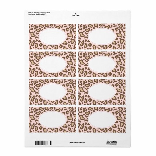 Zachte Roze labels voor het afdrukken van dieren (Full Sheet)