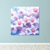 🌸 Zachte Roze Lelies Huisaccent 🌸 Canvas Afdruk (Insitu (Houten vloer))