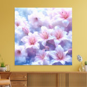 🌸 Zachte Roze Lelies Huisaccent 🌸 Canvas Afdruk (Insitu (Woonkamer))