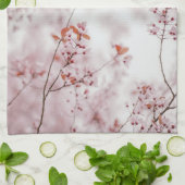 Zachte Roze Lente Bloesems, Minimaal Bloemmotief Theedoek (Gevouwen)