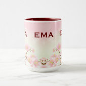 Zachte roze lente kersenbloesem illustratie mok (Midden)