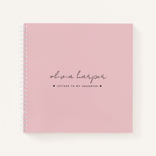 Zachte roze letters voor mijn handse geheugenpenne notitieboek (Voorkant)