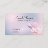 Zachte Roze Lotus Serene Gradient Massage Therapie Visitekaartje (Voorkant)