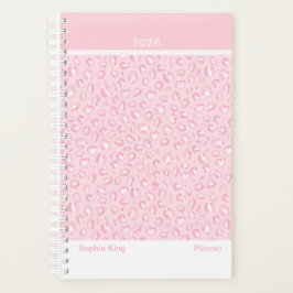 Zachte Roze Luipaard Modern Planner