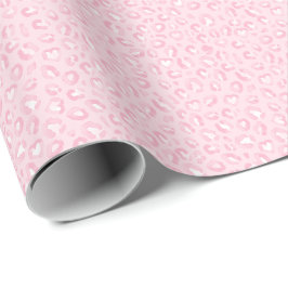 Zachte Roze Luipaardprint Cadeaupapier