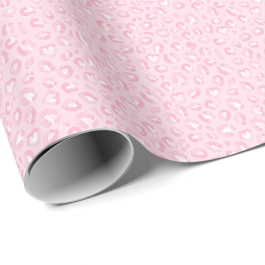 Zachte Roze Luipaardprint Cadeaupapier (Rol Hoek)