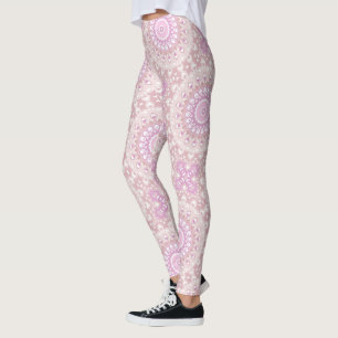 Zachte Roze Mandala met Hart- en Bloemblaadjesmoti Leggings