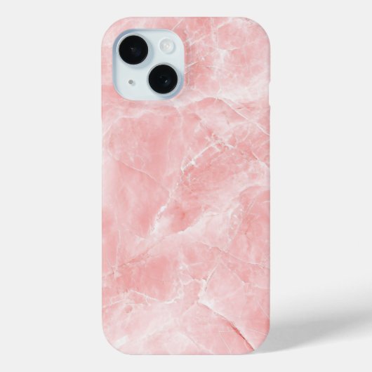 Zachte Roze Marmer Textuur iPhone Hoesje (Achterkant)
