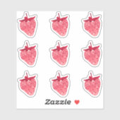Zachte Roze Meisjesachtige Glitter Aardbei Set Sticker (Vel)