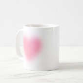 Zachte Roze Minimalistische Hart Koffiemok (Voorkant links)