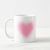 Zachte Roze Minimalistische Hart Koffiemok (Links)