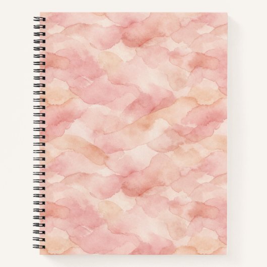 Zachte Roze Moderne Abstracte Ontwerp Patroon Notitieboek (Voorkant)