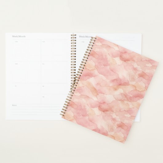 Zachte Roze Moderne Abstracte Ontwerp Patroon Planner (Display)