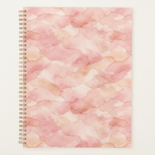 Zachte Roze Moderne Abstracte Ontwerp Patroon Planner (Voorkant)