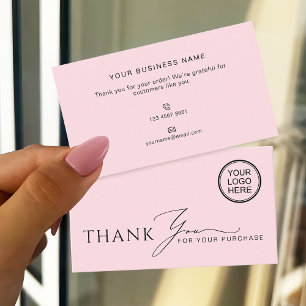 Zachte Roze Moderne Boetiek Winkel Bedankt Visitekaartje