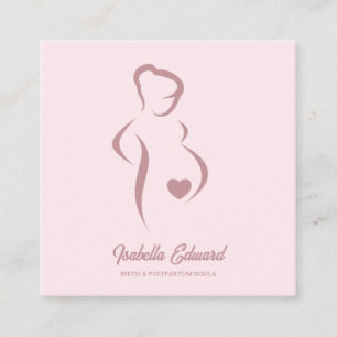 Zachte Roze Moeder-schap Doula Identiteit Illustra Contactkaartje