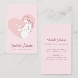 Zachte Roze Moeder-schap Doula Identiteit Illustra Visitekaartje