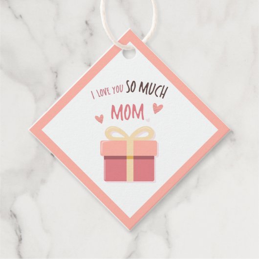 Zachte roze moeders diamant cadeau label (Voorkant)