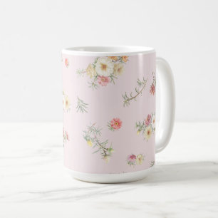 Zachte Roze Mos Roos Aquarel Bloemstuk Koffiemok