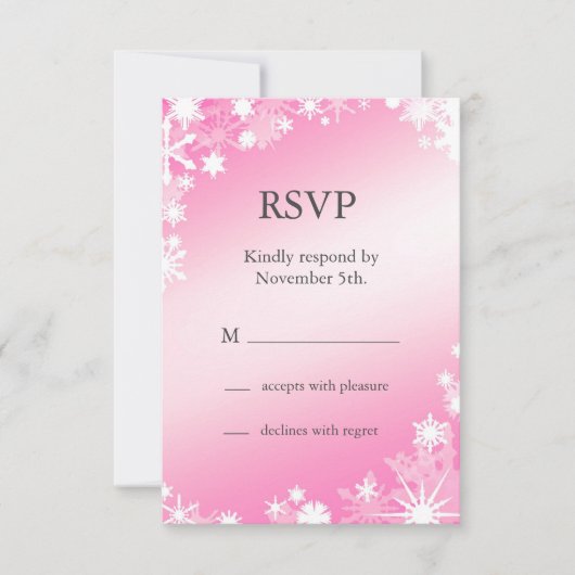 Zachte roze neopflakken RSVP (Voorkant)