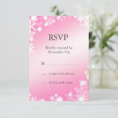 Zachte roze neopflakken RSVP Kaartje (Staand voorkant)