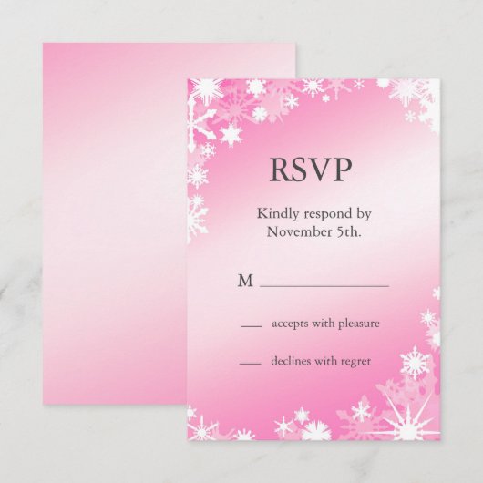 Zachte roze neopflakken RSVP Kaartje (Voorkant / Achterkant)