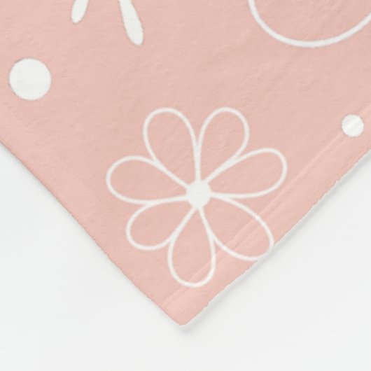 Zachte roze of ENIGE kleurenkorrelboho veren bloem Fleece Deken (Hoek)