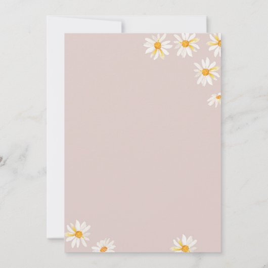 Zachte Roze Oh Baby Madeliefjes Bloemen Boho Baby  Kaart (Achterkant)