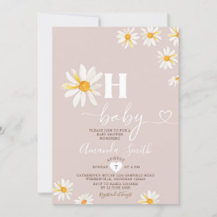 Zachte Roze Oh Baby Madeliefjes Bloemen Boho Baby  Kaart