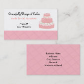 Zachte roze ontwerper Cake Visitekaartje (Voorkant / Achterkant)