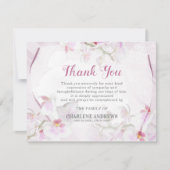 Zachte roze orchidee begrafenissympathie bedankkaart (Voorkant)