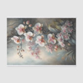 Zachte Roze Orchidee Cascade Elegantie Decoupage Tissuepapier (Voorkant)
