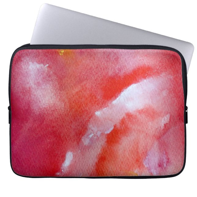 Zachte roze Overflow Neopreen Laptop Sleeve 13" (Voorkant)
