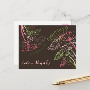 Zachte Roze Paardenbloemen Bloem Chic Liefde & Dan Briefkaart