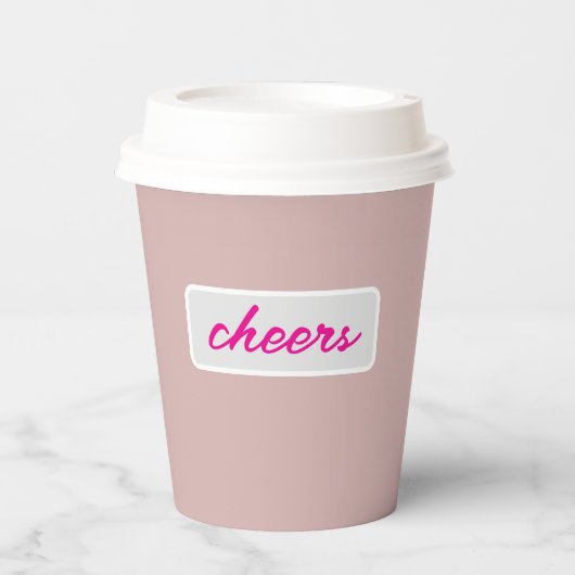 Zachte Roze Papieren Beker - Perfect voor Bachelor (Voorkant)