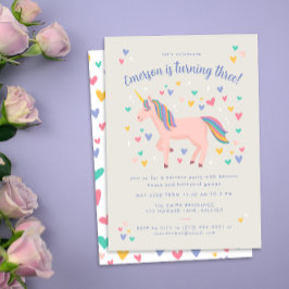 Zachte roze pastel regenboogforel Birthday Party Kaart