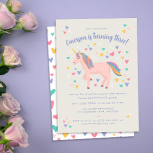 Zachte roze pastel regenboogforel Birthday Party Kaart