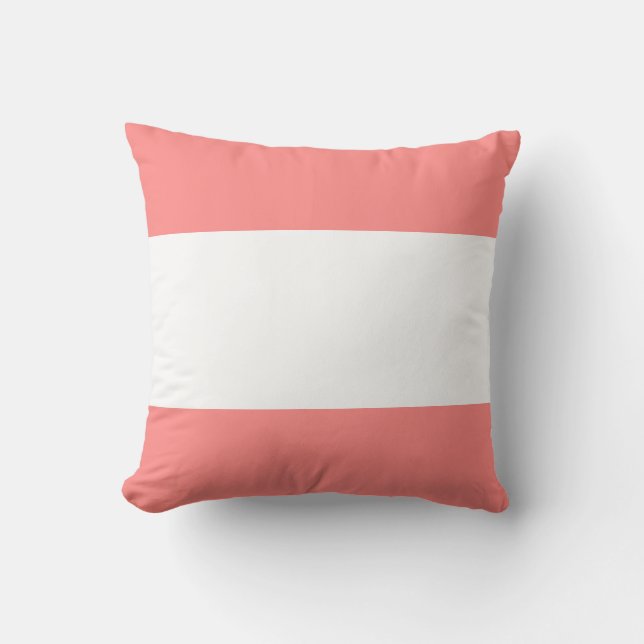 Zachte Roze Pastel & Witte Balk Design Kussen (Voorkant)