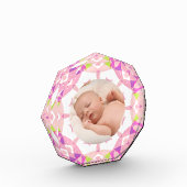 Zachte  Roze Pastels Pasgeboren Nieuwe Baby Custom Fotoblokken (Links)
