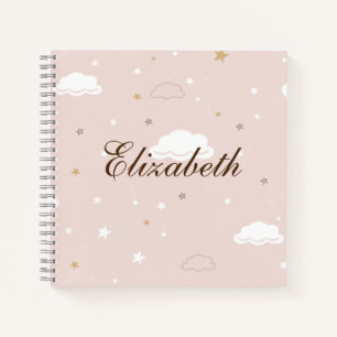 Zachte Roze Patroon Wolk Notitieboek