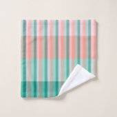 Zachte Roze Perzik Amber Yucca en Arbor Green Tran Bad Handdoek (Wasdoekje)