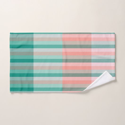 Zachte Roze Perzik Amber Yucca en Arbor Green Tran Bad Handdoek (Handdoek)