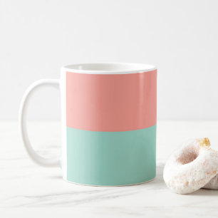 Zachte Roze Perzik Amber Yucca en Arbor Groen Hor Koffiemok