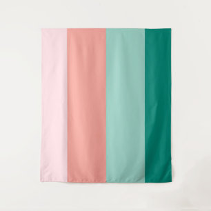 Zachte Roze Perzik Amber Yucca en Arbor Groen Hor Wandkleed