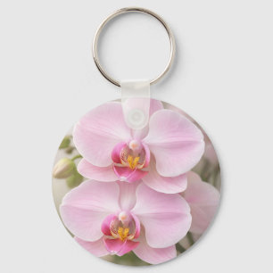 Zachte Roze Phalaenopsis Orchidee Sleutelhanger