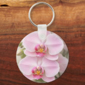 Zachte Roze Phalaenopsis Orchidee Sleutelhanger (Voorkant)