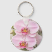 Zachte Roze Phalaenopsis Orchidee Sleutelhanger (Achterkant)