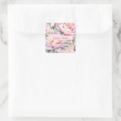  Zachte Roze Pioen Bachelorette Party Vierkante Sticker (Tas)