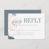 Zachte Roze Pioen Bruiloft RSVP-kaart RSVP Kaartje (Voorkant / Achterkant)